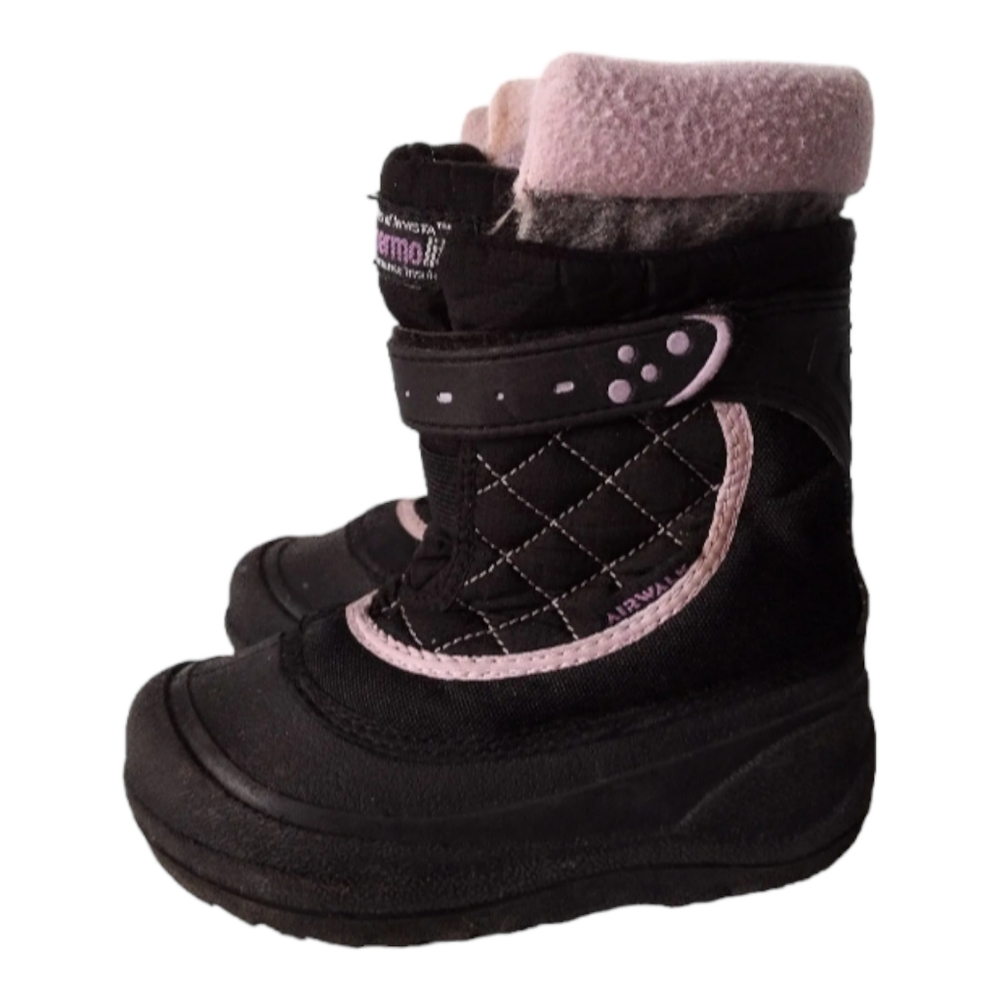 Airwalk Thermolite Winter Snow Boots Girl Sz 10 Black Lined Skid Resist Quilted